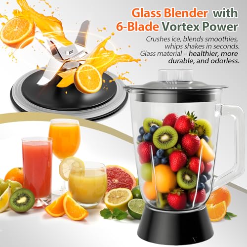 Food Processor and Blender Combo, 88 oz Food Chopper - color: Black