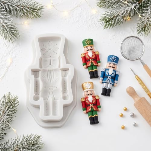 3D Nutcracker Silicone Mold Christmas Soldier Fondant Mold - color: Style M