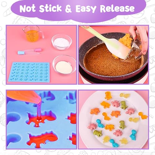 Gummy Candy Molds - Silicone Gummy Bear/Dinosaur/Animal Snack Molds for Kids With Dropper-Non-stick and Bpa Free for Mini Candy Chocolate Gummies Baking - color: 3pcs - Chocolate Bear