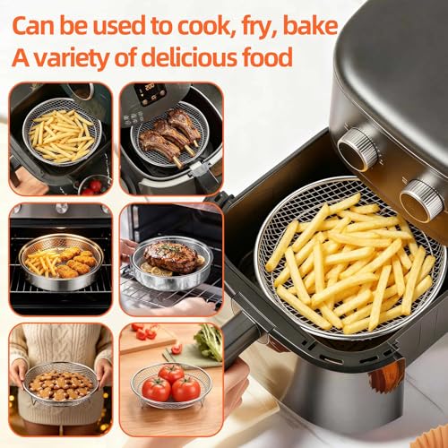 P&P CHEF 7.9'' Round Air Fryer Rack Set of 3, Air Fryer Basket for Grill