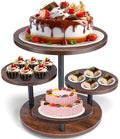 ZMCYNG Cupcake Stand, 4 Tier Round Wood Cupcake Tower Stand for 50 Cupcakes