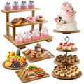 Esmorah Rustic Wooden Dessert Table Display Set of 6, Cupcake Stand - color: Set of 6