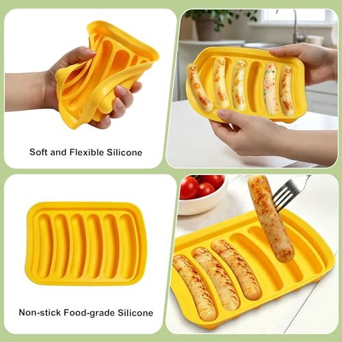 Silicone Baking Molds, Sausage-Shaped - color: Yellow