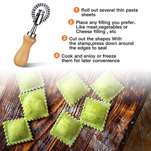 Pastry Wheel Cutter - Pasta Cutter Wheel - Dough Ravioli Pizza Cutter Wheel for Home and Kitchen Use, 1.3"