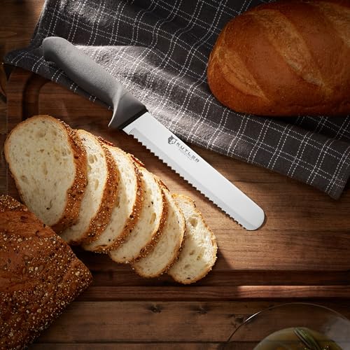 KUTLER Professional 8-Inch Bread Knife and Cake Slicer with Serrated Edge - Ultra-Sharp Stainless Steel Cutlery - size: 8"