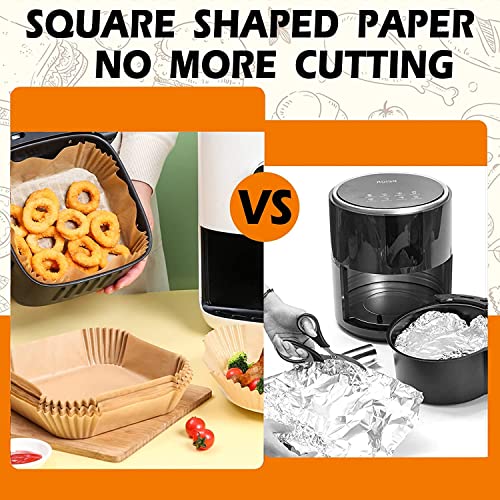 Air Fryer Liners for Instant Pot 6QT, 9 Inch Airfryer Liners Disposable, Non-stick Air Fryer Paper Liners Oil Resistant, Waterproof, Food Grade Air Fryer Parchment Paper Liners for Roasting Microwave - size: 9 Inch
