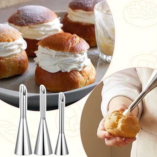 6pcs Cream Icing Piping Nozzle Tip Puff Cream Filling Piping Tips