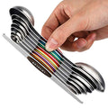 Magnetic Measuring Spoons Set Stainless Steel Dual Sided Measuring Spoons - color: Color