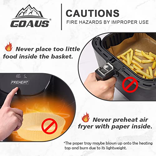GOAUS Air Fryer Round Paper Liners Disposable 150 Pcs for 2 to 5 Qt Basket, 6.3 inch Unbleached Non-stick Oil-proof Parchment Paper Oven Safe - size: 6.3''Round 150 Pcs