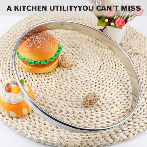 11 Inch Round Cookie Cutter - Stainless Steel Pizza Pastry Ring Mold for Deep Dish Pizzas, Mousse Cakes, Doughnuts - size: 11 inches