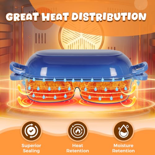 Double Dutch Oven for Sourdough Bread Baking, 2.6QT (Blue) - color: Blue