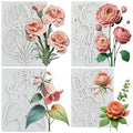 Flower Silicone Mold Peony Rose Carnation Fondant Molds Set of 4 - color: Style Q