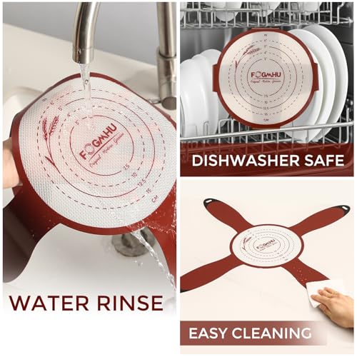 4-Handle Silicone Bread Sling for Round Sourdough Bread – 2-Pack Non-Stick Heat-Resistant Dutch Oven Liners, Reusable Baking Mat & Parchment Paper Alternative - size: Round 9" (2-Pack)