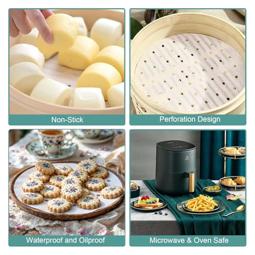 Air Fryer Parchment Paper Liners, 6 Inch 100 Pcs - color: White, size: 6IN