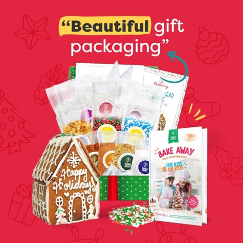 Baketivity Holiday Gingerbread House Baking Kit with Kids Cookbook - color: Gingerbread Cookbook
