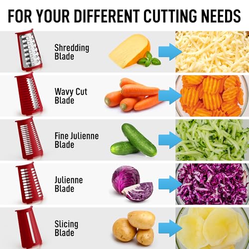 Rotary Cheese Grater Hand Crank, Vegetable Shredder - Red - color: 14 - Maroon