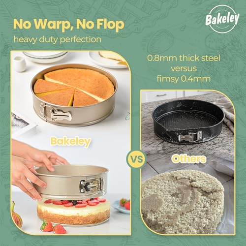 9 Inch Springform Pan With Removable Bottom Nonstick Carbon Steel for Oven - size: 9.3 inch