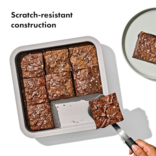 OXO Good Grips Non-Stick Pro Ceramic Coated 9 in Square Cake Pan, Biscuit - color: Tan, size: 9" Square Cake Pan