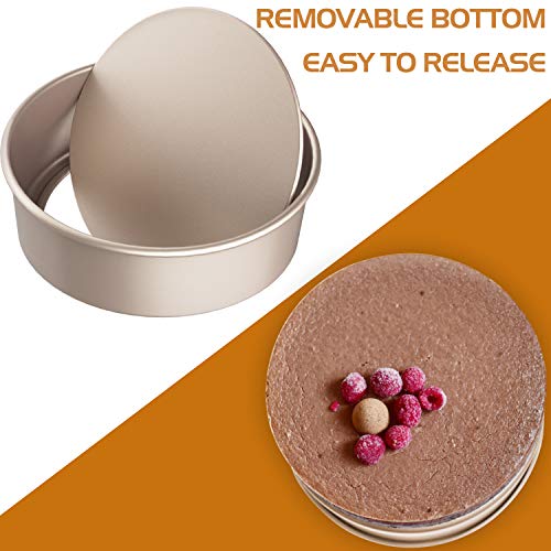 CHEFMADE Round Cake Pan, 8-Inch with Removable Loose Bottom - color: Champagne Gold, size: 8-inch
