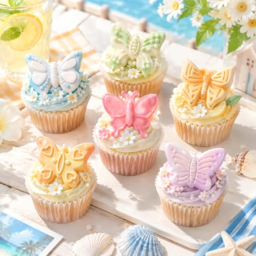 Butterfly Silicone Baking Mold, 6-Cavity Chocolate Candy Soap Mold - color: Blue(Butterfly)-R0354