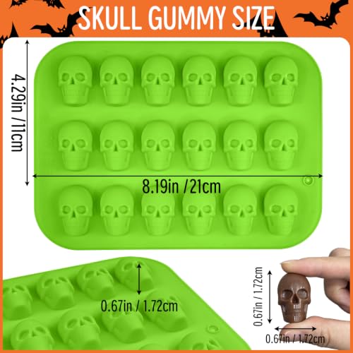 Small Skull Silicone Mold, Halloween Molds for Candy Gummy Chocolate 2 Pack - color: 2 PCS Halloween skull chocolate candy molds