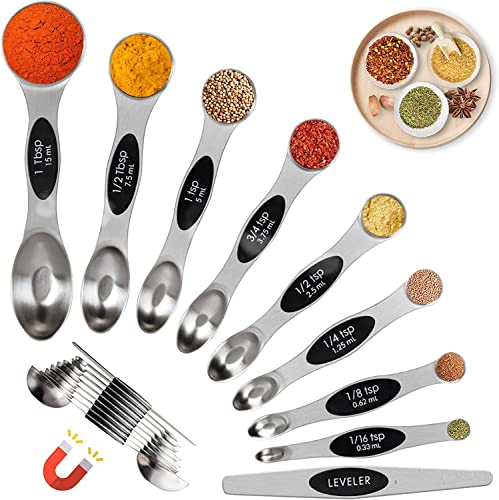 19-Pc Magnetic Measuring Cups and Spoons Set, with Lid, Black - color: 19 Piece - Multicolor set