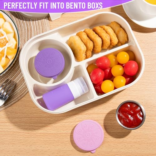 MICEBAY 8-Pack Salad Dressing Container, Leakproof Squeeze Bottles - color: Purple