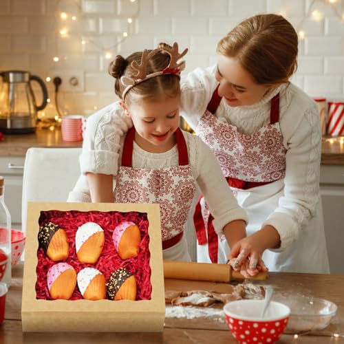 50 Pack Pie Boxes 8x8x2 Inch Bakery Boxes Cookie Box Treat Box - color: Brown