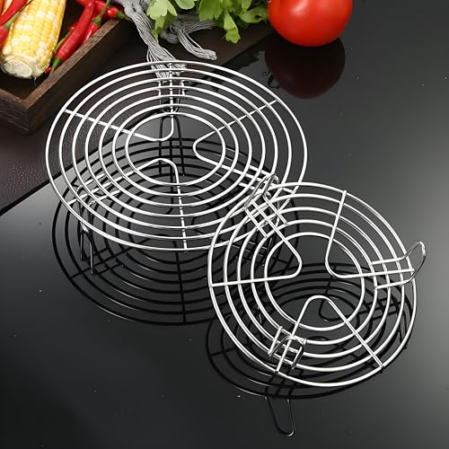 2Pcs Round Steamer Rack and Cooling Rack, Stainless Steel Steamer Rack, Steaming Baking Rack,For various cookware (20x4.5cm) - size: 20x4.5cm