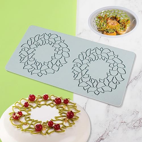 Hollow Snowflake Silicone Chocolate Candy Fondant Mold 3D Embossing Cake Fondant Clay Mould for Cupcake Top Sugar Craft Cake Decoration (C Flower Ring) - size: C_ Flower Ring