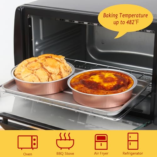 LNYZQUS 8oz Mini Pie Tins with Lids 50 Pack, 4 Inch Individual Cake Pans - color: Champagne