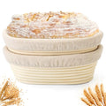 Banneton Bread Proofing Basket, 2 Pack 10 inch Oval Shaped Sourdough Banneton Baskets, Banneton Bread Basket for Sourdough Baking Supplies - size: 10Inch