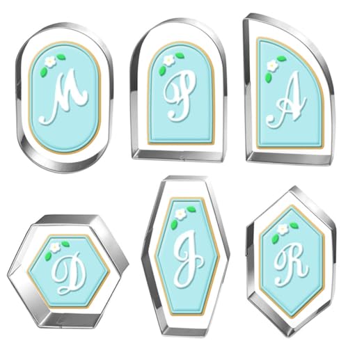 6 Pcs Geometric Plaque Cookie Cutter Set, 4.0" Dishwasher-Safe