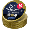 O'CREME Round Cake Drum Board Gold Wraparound 10 Inch 1/4 Thick - color: Gold, size: 10"