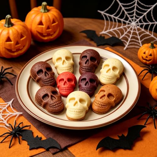 3-Pack Halloween Silicone Molds, Skull Chocolate Candy Molds for Baking - color: Gray