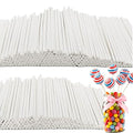 500PCS 4-Inch White Lollipop Sticks,Paper Sucker Stick,Cake Pops Stick for Candy Melt,Dessert,Cake Pops,Chocolate and Cookie(3mm)