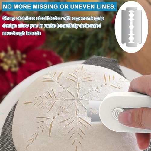 Herda Bread Lame Dough Scoring Tool, Retractable Magnetic Design - color: White