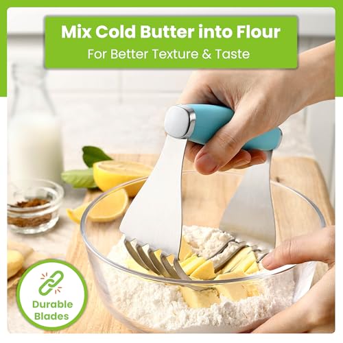 Spring Chef XL Pastry Blender, Durable Dough Blender For Baking - Aqua Sky - color: Blue (Aqua Sky), size: XL | Modern