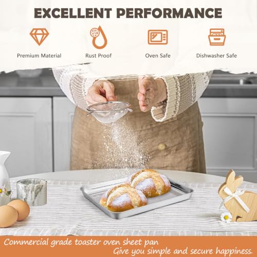 9.4"x7" Baking Sheet Pan(1Pc), Joyfair Stainless Steel Toaster Oven Tray - size: 9.4"x7"