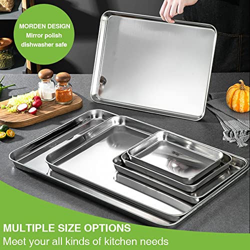 Stainless Steel Baking Pan, Large Cookie Sheet Set for Toaster Oven Tray Pans by Umite Chef, Superior Mirror Finish, Easy Clean, Dishwasher Safe, 12 x 10 x 1 inch, 3 Piece/set - size: 12 * 10 * 1 inch