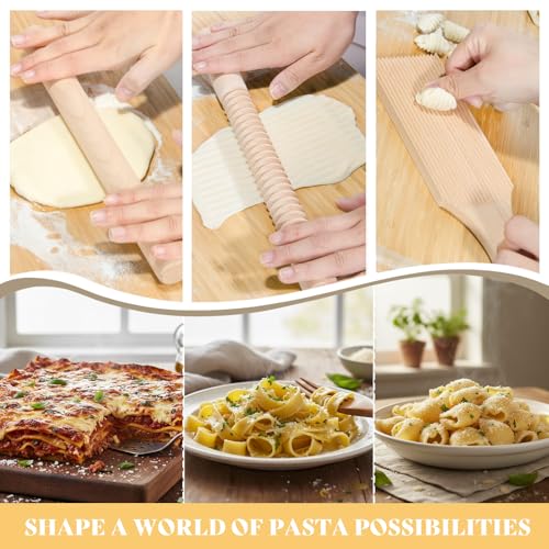 9Pcs Wood Pasta Making Kit - color: 9 PCS