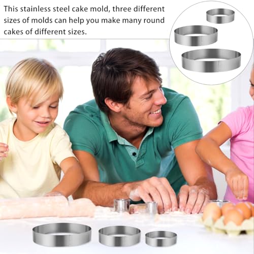 Ciieeo 3 pcs Oval Stainless Steel Cake Ring Molds Baking