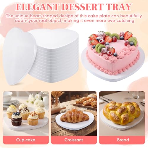 12 Pcs Heart Shaped Cake Boards, 10'' Cake Drum Plate, 1/2" Thick