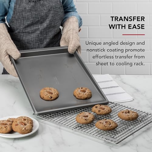 KitchenAid 13x18in Nonstick Aluminized Steel Cookie Slider, Contour Silver - color: Contour Silver, size: 13 x 18 Inch