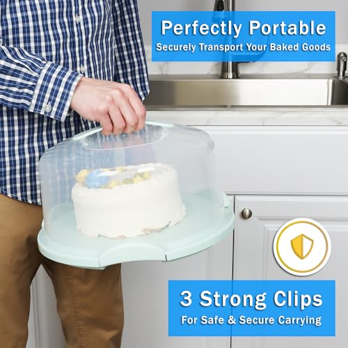 JOEY'Z EXTRA LARGE Cake Carrier - Holds up to 12 Inch 3-Layer Cake - color: Turquoise