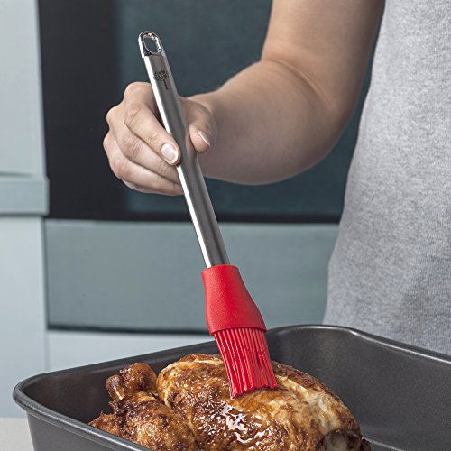 Zeal Pastry Basting Brush with Stainless Steel Handle, Silicone, Red, 26 x 4 x 26 cm - color: Red