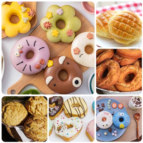 4 Pack Donut Maker Cutter, Creative Doughnut Molds, DIY Doughnut Cutter,Fondant Cake Bread Dessert Bakery Mould, Biscuit Stamp Mould, Kitchen Baking Tool