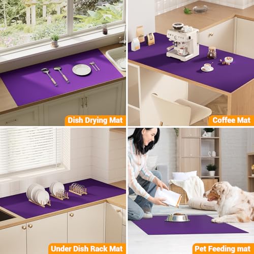 Silicone Protector Mat 47x24 Inch,Purple - color: Purple