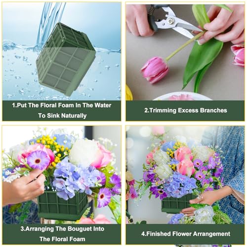 10 Pack Floral Foam Cage, Premium Floral Cage Foam Box for Fresh and Artificial Flowers – Perfect for Wedding, Home and Garden Decorations(4.5 x 4.5 x 3.75 inch) by IHDYPPEW - size: 10 Pack 4.5 Inch Square
