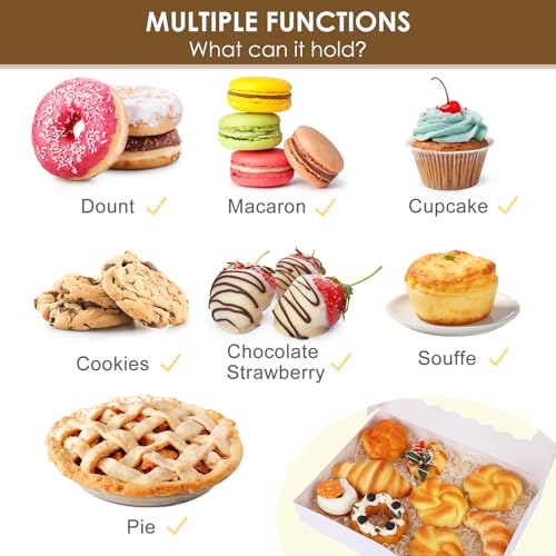 Moretoes 40pcs Cookie Boxes with Window, Auto-Popup Boxes,White,14x10x2.5 - size: 14x10x2.5inch